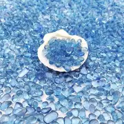 Keedolla Aquarium Sea Glass Stones, 0.93LB Clear Glass Pebbles Marble Aquarium