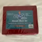 My Pillow Twin Bedsheet Set 3 Piece Percale NEW Red Fitted Flat Pillowcase