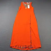 Camilla Womens Maxi Dress 12(AU) Medium Red Long Side Split Kaftan Bohemian