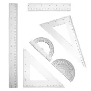 2 Sets Geometry Ruler Set Protractor Drafting Engineering Drawing Triangle Ruler