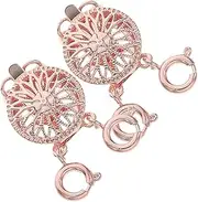 DOITOOL 2Pcs Necklace Layering Connector Jewelry Separator Clasp for Necklaces Durable Multi Chain Necklace Stacker Easy Install Prevents Tangles