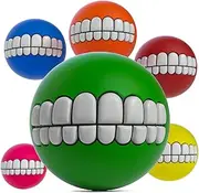 6 Pack Teeth Ball for Dog and Pets with Funny Human Smile Ball for Dog Ball Also a Great Teeth Toy Chew Squeaker Squeaky Sound Dog Puppy Play Toys Chew Toys