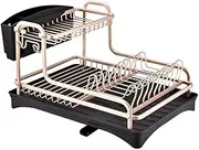 BXFGJCHH, Large-Capacity Desktop Sink Plate Drying Rack, Kitchen Counter Two-Layer Drain with Cutlery Rack, Cutting Board Rack and Dish Water Filter ，Cutlery Drainer Rack