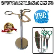 BARBER HEAVY DUTY STAINLESS STEEL RAZOR/RAZORS & SCISSORS STAND GIFT