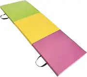 QSTDGVPW Exercise Mat Foldable Pad Triple Fold for Women Nonslip with Carrying Handles Gymnastics Mat for Dance Tumbling Stretching
