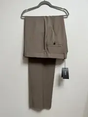 NWT $195 Hugo Boss Men's Jeffrey US Wool Flat Front Pants 40 R Pastel Brown