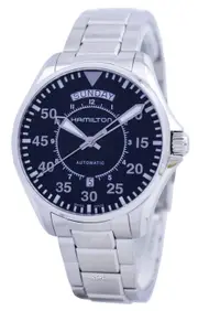 Hamilton Pilot Day Date Aviation Black Dial Automatic H64615135 100M Mens Watch