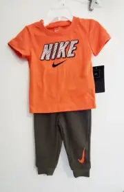 Nike Baby Boys Short Sleeve Logo T Shirt & Jogger Pant Set Multi Sz 12M - NWT