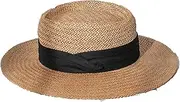 [DJH] Womens Sun Hat,Hand-Woven Ladies Sun Caps Round Flat Top Straw Beach Hat Summer Hats Holiday for Women,Beige,B