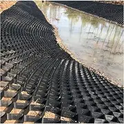 Garden Retaining Wall Grid Stabilizer Gravel Ground Grid for Embankment/Steep Slope Reinforcement, Permeable Earthwork Honeycomb, HDPE Ground Grid 2/3/4/5/6 M Wide(4x9m/13x29.5ft)
