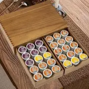 Wood Coffee Pod Holder Tea and Coffee Organizer for Coffee Machine Stand Bar
