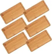 CHILDWEET 6pcs Wooden Serving Tray Versatile Decorative Boards for Appetizers Bread and Charcuterie Display Sturdy Wood Trays with Smooth Non Porous Surface for Easy Cleaning and Longevity
