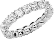 [Claddagh Gold] 10k White Gold 4.5 Carat Cubic Zirconia Wedding Eternity Band