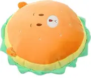 Plush Cartoon Hamburger Bear Throw Pillow Funny Soft Plush Pillow for Home Decoration Playtime Companion Cute Stuffed for Creative Photos and