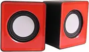 Generic Compact USB Powered Computer Speaker System with Adjustable Sound, Red