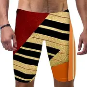 [VBFOFBV] Men's Printed Jammer Swimsuit Swim Shorts, Navy Blue Geometry Abstract Animal Elk