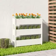 vidaXL Planter White 112x25x104.5 cm Solid Wood Pine