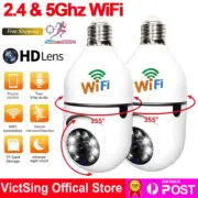 E27 Light Bulb Security IP Camera 5GHz Wireless WiFi PTZ Cam Motion Night Vision