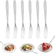 Stainless Steel Dinner Table Fork, 6PCS Mirror Polishing Cutlery Forks, Food Grade Silverware Forks, Small Dinner Fork, Flatware for Home, Dishwasher Safe (12cm)