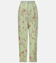 [Agua by Agua Bendita] Agua by Agua Bendita Florecer Honeysuckle linen wide-leg pants UK 8 green