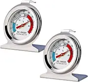 2 Pack Fridge Refrigerator Freezer Thermometer Large Dial Thermometer