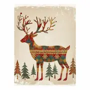 Retro Reindeer Canvas Print
