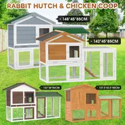 Advwin Rabbit Hutch Bunny Cage Wodden Guinea Pig Pet House Chicken Coop