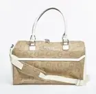 GUESS Mocha Monogram Multi Elisa Weekender Travel Bag