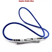 Dental Surgical Napkin Holder Blue Flexible Silicone Crocodile Bib Clips Cord CE