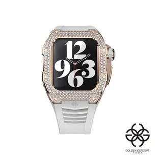 Golden Concept 錶殼 APPLE WATCH 41mm 白錶帶玫瑰金水晶錶框 RST41-RG-SL-SW