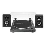 AudioTechnica ATLP60XBT Bluetooth Turntable Black Bundle with Speakers Pair