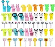 Yangcan0507 50 Pcs Food Fruit Fork Picks for Kids Cute Animals Bento Box Decor ForksCake Little Forks Dessert Forks Mini Cartoon Toothpick for Cake Dessert Pastry Party Supply