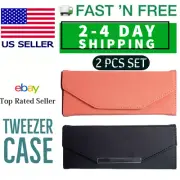 1 Black & 1 Pink Empty Tweezers Storage Case Bag for Eyelash Extensions