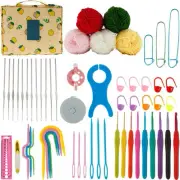 Crochet Hooks Set 59Pcs Ergonomic Soft Grip Crochet Tools Accessories with Bag