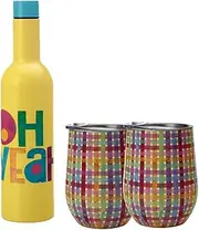 [Maxwell & Williams] Kasey Rainbow Be Kind Double Wall Insulated Wine Set 3pc Oh Yeah Gift Boxed