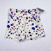 DSG Girls Youth 3" Performance Compression Shortie Shorts Size XL Confetti White