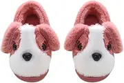 [FRETRG] Girls Boys Home Slippers Suede Warm Dog House Slippers for Toddler Winter Indoor Outdoor Shoes Boys Slipper Size 9
