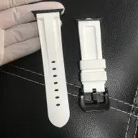 在飛比找Yahoo!奇摩拍賣優惠-代用Apple Watch S7沛納海蘋果手錶白色橡膠錶帶 