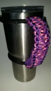 Paracord Handle for a 40oz, 30oz or 20oz, RTIC,Ozark Purple Pattern & Purple