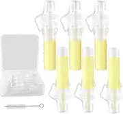 Colostrum Collector, Reusable Breastmilk Containers with Storage Case and Cleaning Brush, 100% Silicone Colostrum Containers, BPA Free, Multi-Use 5ml Collector, 6 Counts