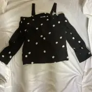 WAREHOUSE Dotty Bardot Top Size 10 RRP £35