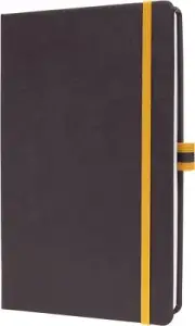 SIGEL LS106 linescape Notebook, squared, approx. A5, dark grey, yellow, hardcove