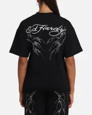 [ED HARDY] Ed Hardy Techno Rhinestone T-shirt Black - Size XS XS Black