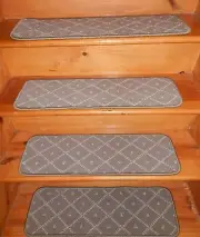 13 STEPS 9" X 29" + Landing 24" x 29" Tufted Woven WOOL Carpet Stair Treads.