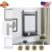 24.75x19.75 Black Ingram Barn Door Mirror with Shelf - Rustic Wall Decor