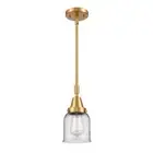 Innovations Bell 1 Light 5" Mini Pendant, Satin Gold/Transparent - 447-1S-SG-G52
