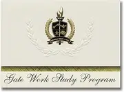 Signature Announcements Gate Work Study Program (Vancouver, WA) Graduation Announcements, Presidential Style, Basic Package of 25 with Gold & Black Metallic Foil Seal