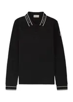 Moncler Kids Logo Piqué Cotton Polo Shirt - Black - 12A (12 Years) 12A (12 years)