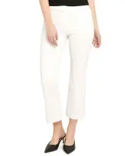 Theory Kick Cropped Pants Women's 8 Optic White Zip Fly/Hook & Eye Closure