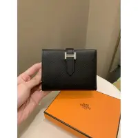 在飛比找Yahoo!奇摩拍賣優惠-Hermes Bearn Compact Wallet Bl